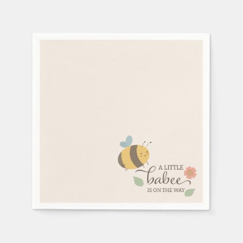 A little babee is on the way bee baby shower  napkins