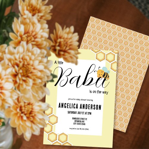 A little babee is on the way Bumblebee Baby Shower Invitation