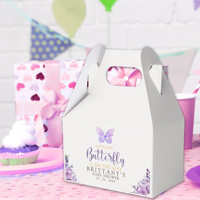 A Little Baby Butterfly is on The Way Baby shower Favor Boxes (Creator Uploaded)
