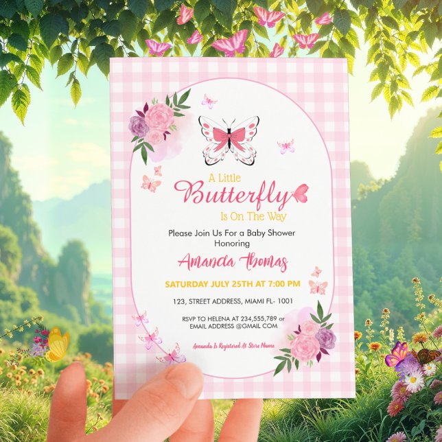 A Little Baby Butterfly Is On The Way Baby Shower  Invitation (Creator Uploaded)