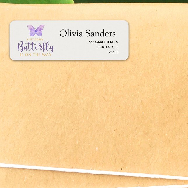 A Little Baby Butterfly is on The Way Baby shower Label (Creator Uploaded)