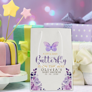 A Little Baby Butterfly is on The Way Baby shower Medium Gift Bag