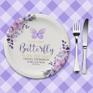 A Little Baby Butterfly is on The Way Baby shower Paper Plates