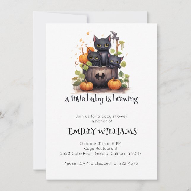 A Little Baby is Brewing Baby Shower Invitation (Front)