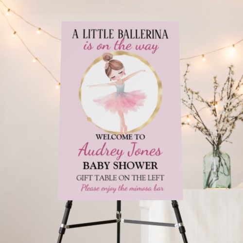 A Little Ballerina Is On The Way Baby Shower Foam Board