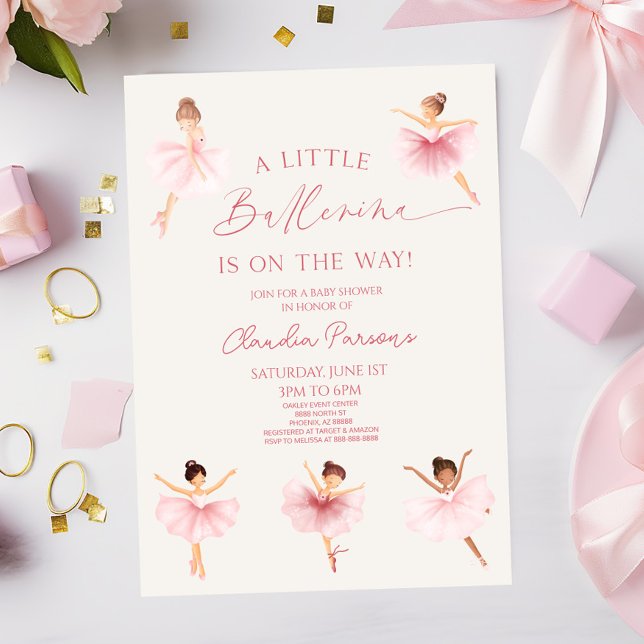 A Little Ballerina Is On The Way! Baby Shower Invitation (Creator Uploaded)