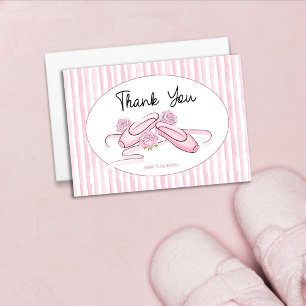 A Little Ballerina is on the Way  Letterpress Thank You Card