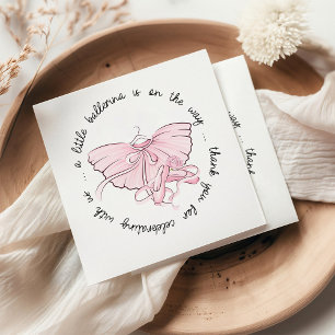 A Little Ballerina is on the Way Pink Ballet Shoes Napkins