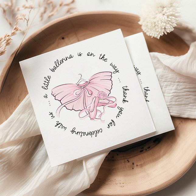 A Little Ballerina is on the Way Pink Ballet Shoes Napkins (Creator Uploaded)