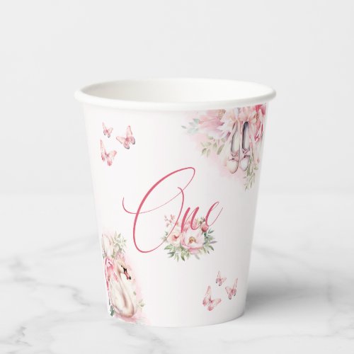 A Little Ballerina Swan Lake First Birthday Paper Cups