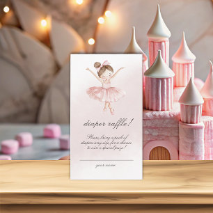 A Little Ballerina Watercolor Diaper Raffle Enclosure Card