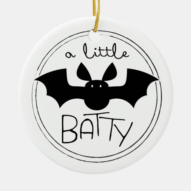 A Little Batty Ceramic Ornament (Front)