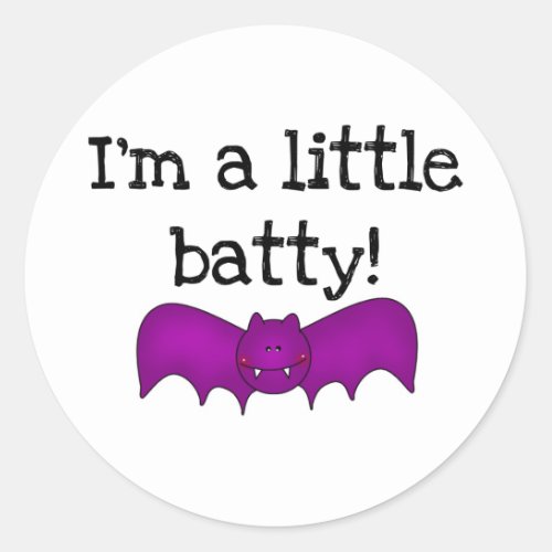 A Little Batty Halloween T_shirts and Gifts Classic Round Sticker