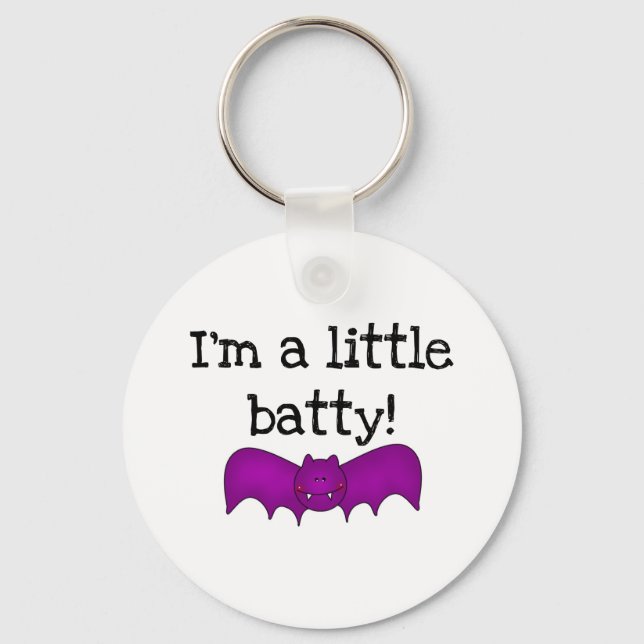 A Little Batty Halloween T-shirts and Gifts Keychain (Front)