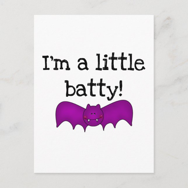 A Little Batty Halloween T-shirts and Gifts Postcard (Front)