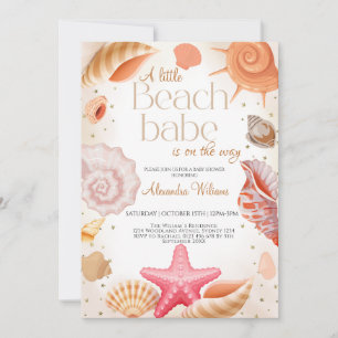 A Little Beach Babe Baby Shower Party Invitation