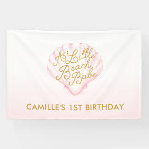 A little Beach Babe Girl 1st Birthday Banner