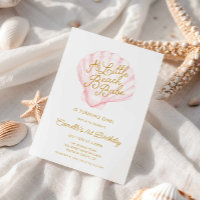 A little Beach Babe Girl 1st Birthday Invitation
