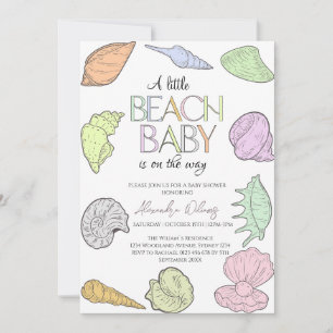 A Little Beach is on the way Baby Shower Invitation