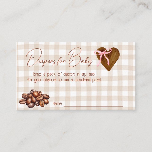 A Little Bean is Brewing "Books for Baby" Card (Front)