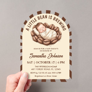 A Little Bean Is Brewing Coffee Baby Shower Acrylic Invitations