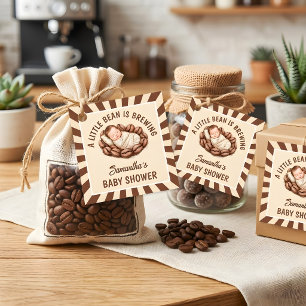 A Little Bean Is Brewing Coffee Baby Shower Favor Tags