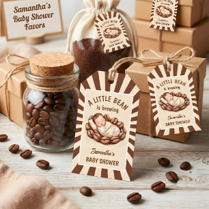 A Little Bean Is Brewing Coffee Baby Shower Gift Tags