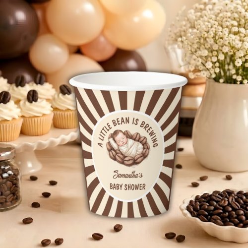 A Little Bean Is Brewing Coffee Baby Shower Paper Cups