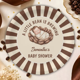 A Little Bean Is Brewing Coffee Baby Shower Paper Plates