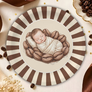 A Little Bean Is Brewing Coffee Baby Shower Paper Plates
