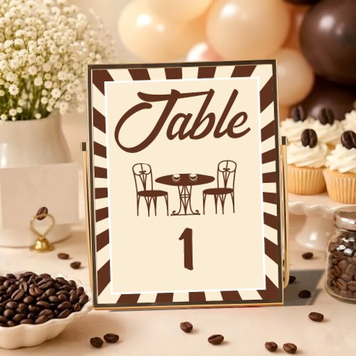 A Little Bean Is Brewing Coffee Baby Shower Table Number