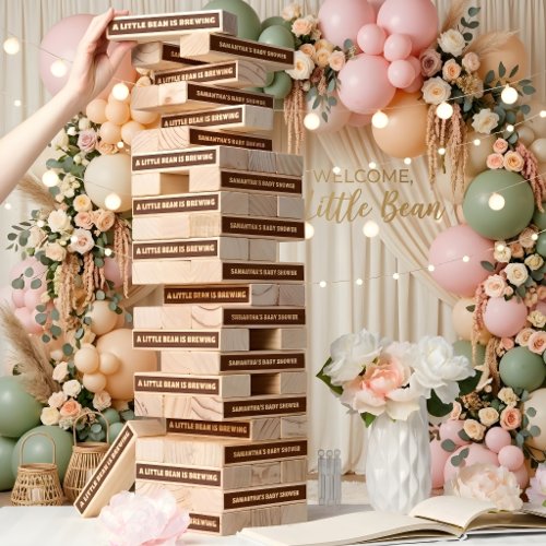A Little Bean Is Brewing Coffee Baby Shower Topple Tower