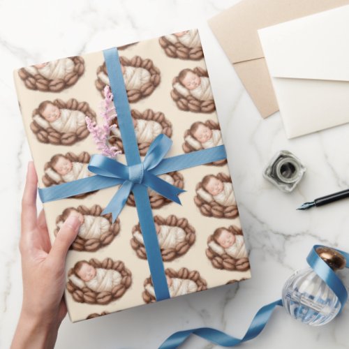 A Little Bean Is Brewing Coffee Baby Shower Wrapping Paper