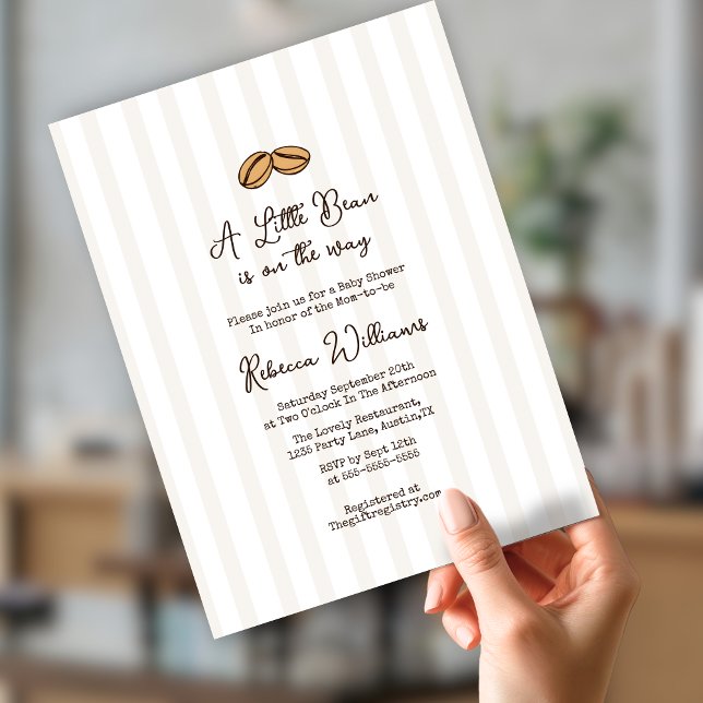 A little Bean is on the Way Coffee Baby Shower  Invitation (Creator Uploaded)