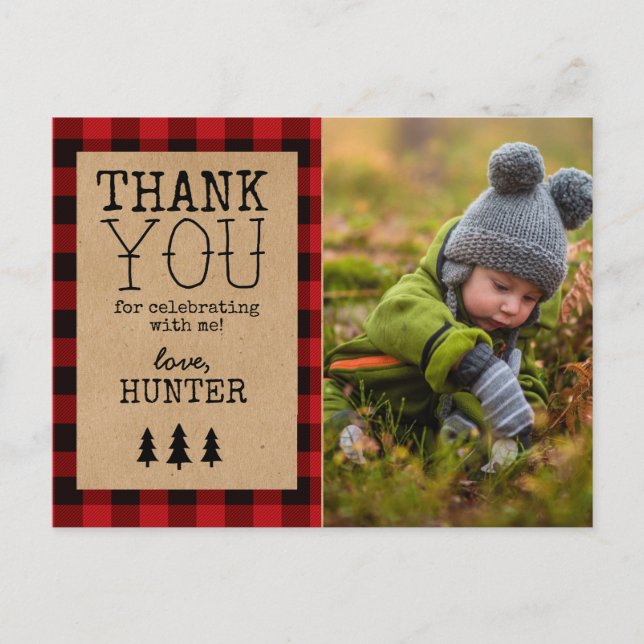 A Little Bear Birthday Thank You Postcard (Front)