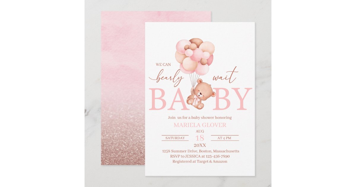 A Little Bearly baby shower Invitation Zazzle