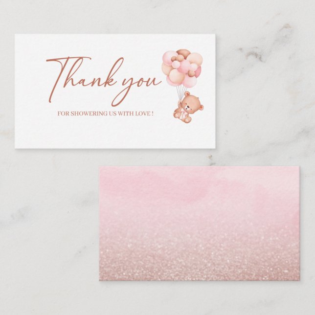 A little bearly baby shower thank you enclosure ca (Front/Back)