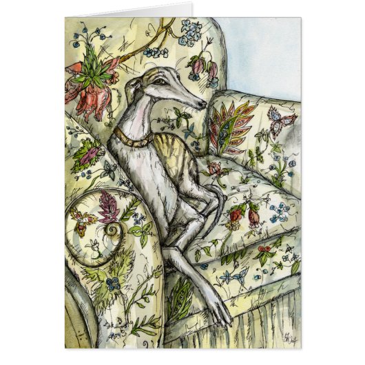 A Little Becoming- Whippet Art Illustration Cards (Front)