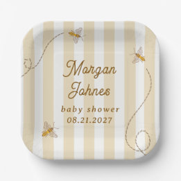 A Little Bee Baby Shower Paper Plates