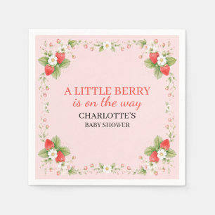 A Little Berry Strawberry Baby Shower Paper Napkins