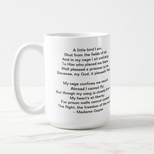 A Little Bird Poem by Madame Guyon Coffee Mug