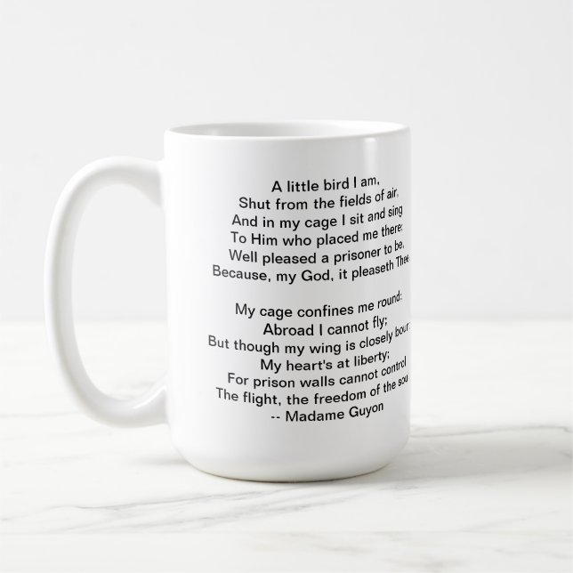 A Little Bird Poem by Madame Guyon Coffee Mug (Left)