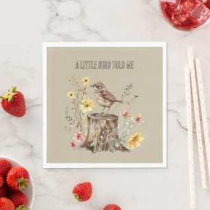 A Little Bird Told Me Flowers Napkins
