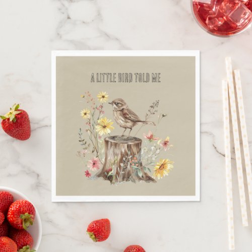 A Little Bird Told Me Flowers Napkins