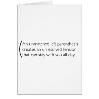 A little bit about parenthesis cards
