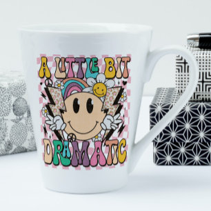 A Little Bit Dramatic Funny Groovy Saying Latte Mug