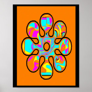 A Little Bit Hippie. Flower Pattern. Bright Colour Poster
