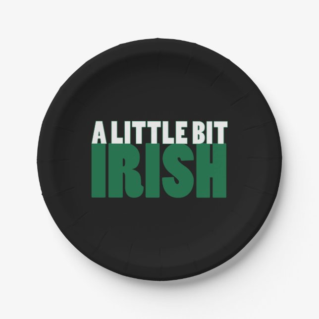 A Little Bit Irish Black Paper Plates (Front)