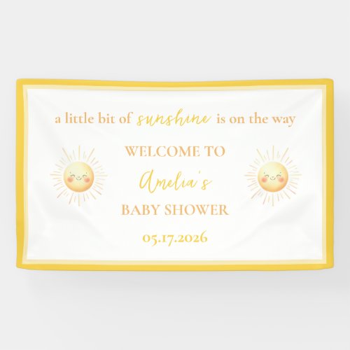 A Little Bit of Sunshine Baby Shower Welcome Banner