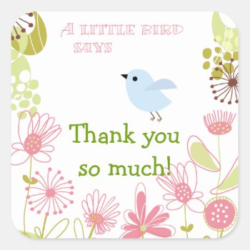 A Little Blue Bird Thank You Stickers by kazashiya at Zazzle